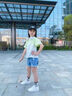 艾卡諾 I.KARNOW女童短袖T恤夏季洋氣時(shí)髦兒童純棉上衣漸變女孩夏裝大童半袖體恤 18907漸變綠 120 曬單實(shí)拍圖