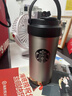 星巴克星巴克（Starbucks）杯子不銹鋼吸管杯大容量咖啡杯車(chē)載情侶水杯 銀色【316不銹鋼內(nèi)膽】 500ml 曬單實(shí)拍圖