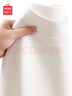 名創(chuàng)優(yōu)品（MINISO）打底衫男冬季高級感內(nèi)襯磨毛質(zhì)感半高領加絨長袖t恤 白色 L  曬單實拍圖