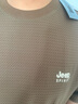 JEEP SPIRIT吉普短袖t恤男夏季冰絲上衣涼感速干半袖肌理紋體恤男 卡其 3XL  曬單實(shí)拍圖