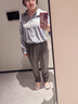 betu女裝春夏新款休閑褲氣質(zhì)通勤高腰顯瘦九分哈倫褲女2302T66 灰色 L 曬單實(shí)拍圖