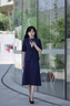 紫魅俏西裝裙子兩件套女春夏季新款短袖職業(yè)裝套裝輕熟風(fēng)西服外套大碼 單件  藍(lán)色西裝 L 曬單實拍圖