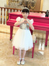衣諾坊女童禮服裙夏款六一演出連衣裙花童女孩演出服 銀白紗裙 130cm 曬單實(shí)拍圖