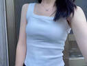 浪莎螺紋背心女士?jì)纫峦獯o(wú)袖白色打底衫春夏季薄款修身內搭黑色吊帶 ·【短款黑色】·高彈力螺紋 M （80-100斤可穿） 曬單實(shí)拍圖