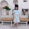 皮爾卡丹（pierre cardin）童禮服公主兒童禮服春夏裝2025春秋唐裝女童公主裙公主裙洋氣旗袍 藍(lán)色(短袖) 150cm 曬單實拍圖