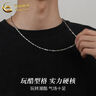 中國黃金（CHINA GOLD）999銀元寶項(xiàng)鏈男士國潮風(fēng)百搭新款正品銀飾情人節(jié)生日禮物送男友 3.5mm/55cm21g【品牌禮盒】 曬單實(shí)拍圖
