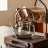 瓷牌茗茶具電陶爐煮茶器自動上水抽水一體小型煮茶爐家用耐高溫玻璃煮茶壺 灰編繩容運下水壺+默言爐木紋色 曬單實拍圖