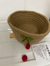 收納盒編織桌面鑰匙化妝品零食家用棉繩雜物茶幾客廳玄關(guān) 卡其 小櫻桃裝飾收納筐 曬單實(shí)拍圖