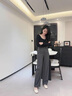 薩拉維夫休閑褲女2025春夏新款西裝褲子女褲休閑西褲小個子鐮刀闊腿褲 灰色 均碼 S 曬單實拍圖