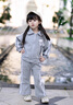 迪士尼（Disney）女童春秋款套裝洋氣2025新款兒童時(shí)髦休閑春裝女孩寶寶 灰色 110 cm 曬單實(shí)拍圖