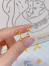瑪薩皇冠（MazaHonguan）黃金耳釘女u型蝴蝶2025新款999足金耳環(huán)純金豆豆耳飾生日禮物 520送女朋友禮物足金蝴蝶耳環(huán)一對 曬單實(shí)拍圖