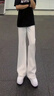 7家優(yōu)品微喇白色牛仔褲男士夏季款美式高街休閑寬松直筒修身長褲子男 HCFS-2076白色 2XL 曬單實拍圖