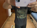 EP雅瑩[唐嫣同款]麻感竹節(jié)紗正肩印花短袖T恤衫上衣 2025夏季新款5309A 灰色 M 曬單實(shí)拍圖