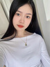 在野福袋和田玉項(xiàng)鏈女925銀新中式高級(jí)感鎖骨鏈情人節(jié)禮物送老婆女友 福袋和田玉項(xiàng)鏈（黃金色） 曬單實(shí)拍圖