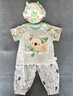 歡喜小熊 嬰幼兒薄款純棉漁夫帽夏季帽子男寶寶遮陽帽夏天太陽帽 水果綠 M（建議6-15個月頭圍44-47cm） 曬單實拍圖