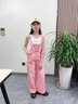 女童春裝套裝2025新款美式復(fù)古大童背帶褲時(shí)髦秋夏季女孩兩件套潮 粉色背帶褲 160cm 曬單實(shí)拍圖