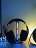 魔音王頭戴式耳機支架RGB拾音氛圍燈電競房LED發(fā)光掛架電腦架托桌面掛鉤耳麥架子網(wǎng)吧游戲2颶風(fēng)3聲控節奏 黑色-拾音節奏燈-插電版 曬單實(shí)拍圖