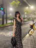 莫代爾法式碎花雪紡連衣裙2025夏季新款寬松感顯瘦遮肚子薄款中長(zhǎng)裙 顯白裙 M 90-108斤 曬單實(shí)拍圖