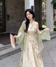 TAOROUSI連衣裙女裝夏天國(guó)風(fēng)拼接不規(guī)則掛脖套裝兩件套裙子女夏季2025新款 兩件套 S 曬單實(shí)拍圖