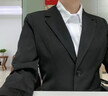 羅蒙（ROMON）黑色西裝女春秋新款面試正裝職業(yè)工作服西服外套秋 藍(lán)色西裝+藍(lán)色西褲 【修身版型】 M 曬單實(shí)拍圖
