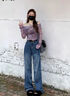 CEENIU牛仔褲女春夏季新款寬松闊腿直筒休閑褲女士高腰窄版小個(gè)子拖地褲 復(fù)古藍(lán) L 【建議110-125斤】 曬單實(shí)拍圖