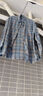 Foss Phil情侶格子襯衫男士春秋季休閑長(cháng)袖日系撞色寬松外套FPCS14藍格4XL 曬單實(shí)拍圖