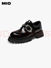 MIO米奧樂(lè )福鞋2025春季新品金屬飾扣學(xué)院風(fēng)厚底增高通勤百搭單鞋 黑色 38 曬單實(shí)拍圖