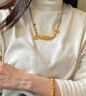 瑞諾黃金天珠項鏈女新款足金999黃財神掛墜編織吊墜生日禮物送女友 勿拍/精美包裝定金 曬單實拍圖