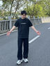 GXG男裝【涼感】寬松直筒休閑褲男通勤衛(wèi)褲薄長褲 2025夏季新品 黑色 M (30) 曬單實(shí)拍圖