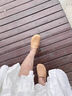 NINE WEST品牌包頭涼鞋女2025新款夏外穿休閑一腳蹬懶人鞋軟底涼鞋 杏色 35 曬單實(shí)拍圖