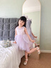 班喜迪女童連衣裙夏裝新款洋氣兒童公主裙周歲禮服背心裙子夏季寶寶紗裙 粉色 100 曬單實(shí)拍圖