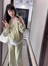 朗茵孕婦套裝時尚洋氣時髦綠色V領(lǐng)上衣衛(wèi)衣衛(wèi)褲兩件套2025新款春秋款 杏色套裝. XXL 曬單實拍圖