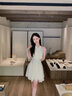 莫代爾法式雪紡連衣裙女2025夏季新款名媛風(fēng)收腰顯瘦無袖不規(guī)則A字短裙 杏色 M [95一105斤] 曬單實拍圖