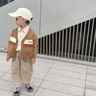 G.DUCKKIDS小黃鴨男童春裝套裝2025新款小兒童洋氣毛衣外套三件套寶寶男孩春 巧克力色 三件套 100 曬單實(shí)拍圖