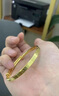 星卡龍黃金鉆紋拉絲推拉款手鐲999足金包銀520情人節(jié)禮物送女友閨蜜老婆 包金3.5克 鉆紋推拉手鐲 曬單實(shí)拍圖