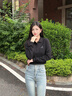 NAOTIEA納奧蒂爾小帆船翻領(lǐng)長(cháng)袖T恤女2025春秋新款純棉大碼POLO衫上衣 藏青色 L （建議95-105斤） 曬單實(shí)拍圖