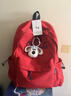 匡睿書(shū)包初中學(xué)生日系復古大容量休閑高中大學(xué)生雙肩包輕便高顏值背包 紅色（帶飛行員狗狗掛件） 曬單實(shí)拍圖