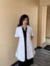 梅迪林韓國(guó)白大褂醫(yī)生短袖工作服女醫(yī)師服醫(yī)用長(zhǎng)袖美容師男口腔醫(yī)院診所 短袖 修身款白大褂 女款 M 曬單實(shí)拍圖