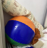 元族彩色沙灘充氣彩球泳池戲水玩具球大號發(fā)光甩甩球健身充氣彈力球 35cm六片彩色沙灘球+打氣筒 曬單實(shí)拍圖