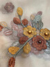 吳蠶里（WUCANLI）高定刺繡珠花羽落手工釘珠真絲混紡絲巾女春秋薄款圍巾送禮紗巾 米色 200x70cm 曬單實(shí)拍圖