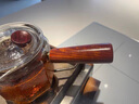 九土玻璃側(cè)把茶壺蒸茶器耐熱帶過濾杯耐熱泡茶壺茶溫電陶爐用日式茶具 蒸茶壺款式一 曬單實拍圖