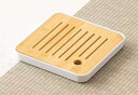 恩壽溯新款茶盤(pán)簡(jiǎn)易茶盤(pán)家用干泡茶盤(pán)旅行茶具茶托瀝水盤(pán)小型茶海竹茶臺 本色方形(20*20cm) 曬單實(shí)拍圖