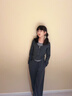 酷樂(lè )羊女童秋季新款洋氣時(shí)髦兩件套2025女孩春秋童裝休閑針織套裝中大童 灰黑色 150 曬單實(shí)拍圖