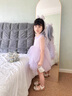 班喜迪女童連衣裙夏裝新款洋氣兒童公主裙周歲禮服背心裙子夏季寶寶紗裙 粉色 100 曬單實(shí)拍圖