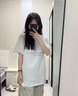 嬌茹妮純棉國(guó)潮字母印花短袖t恤女學(xué)生寬松白色百搭情侶班服半袖上衣服 白色【260克100%高品質(zhì)純棉】 XL (125—140斤） 曬單實(shí)拍圖