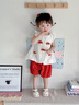 優(yōu)奇女童夏裝套裝2025新款洋氣時(shí)髦兒童衣服寶寶小女孩短袖兩件套夏季 小蘑菇套裝 90 曬單實(shí)拍圖