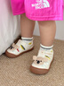 泰蘭尼斯夏季新款新生兒透氣涼鞋男童寶寶鞋女童嬰兒鞋步前鞋機能學(xué)步鞋 白/杏色 23 內長(cháng)15.0 適合腳長(cháng)14.3~14.7 曬單實(shí)拍圖