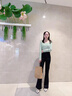FSHE微喇褲女新款2025夏季高腰顯瘦修身九分西裝褲女垂感春秋長褲女 黑色[小個子款] S _建議體重80-95斤 曬單實拍圖