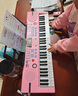 Octavebaby電子琴兒童鋼琴6-12歲玩具女孩3-6-10女童生日禮物小女孩小學生 粉色標準版+話筒琴鍵貼琴譜 琴 曬單實拍圖