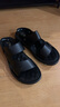 老人頭涼鞋男真皮全牛皮新款潮夏季透氣外穿沙灘鞋厚底防滑特大碼涼拖鞋 黑色 44 曬單實(shí)拍圖